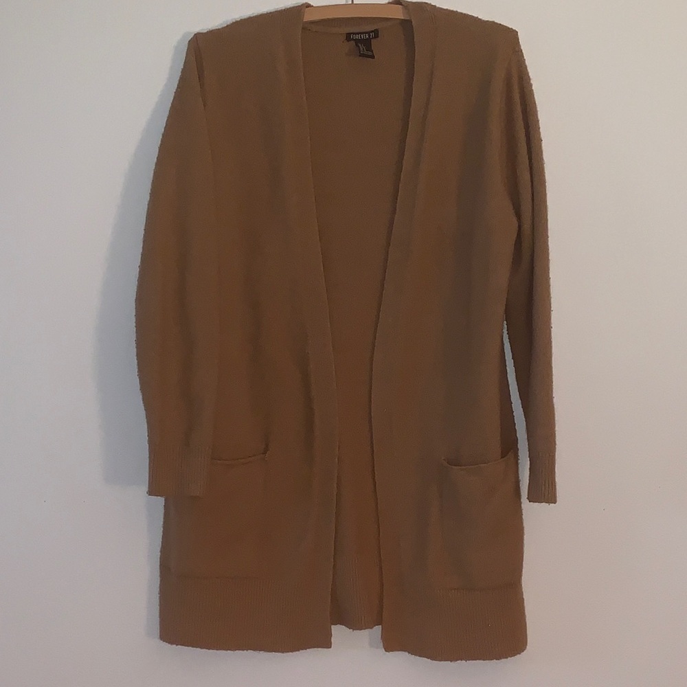 Tan Open Cardigan